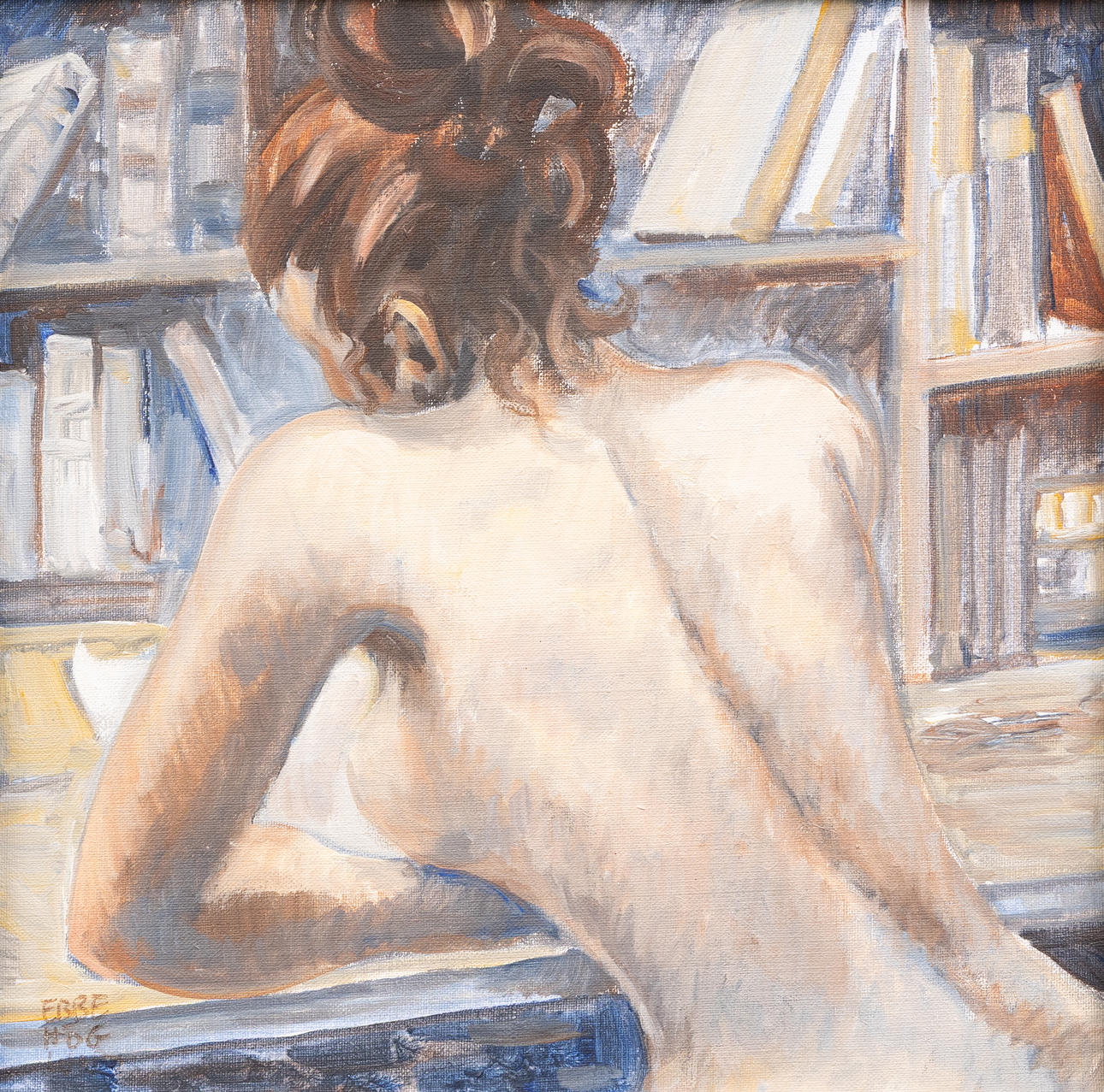EBBE HÖGLUND. Nude study, oil on canvas, signed.