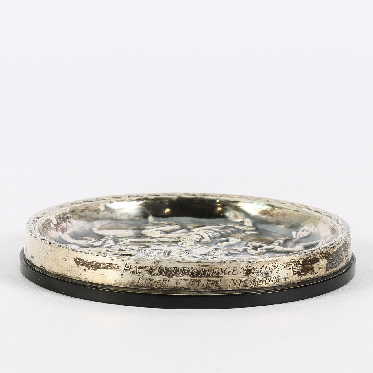 KARL HULTSTRÖM. Coaster, silver and bakelite, GAB.