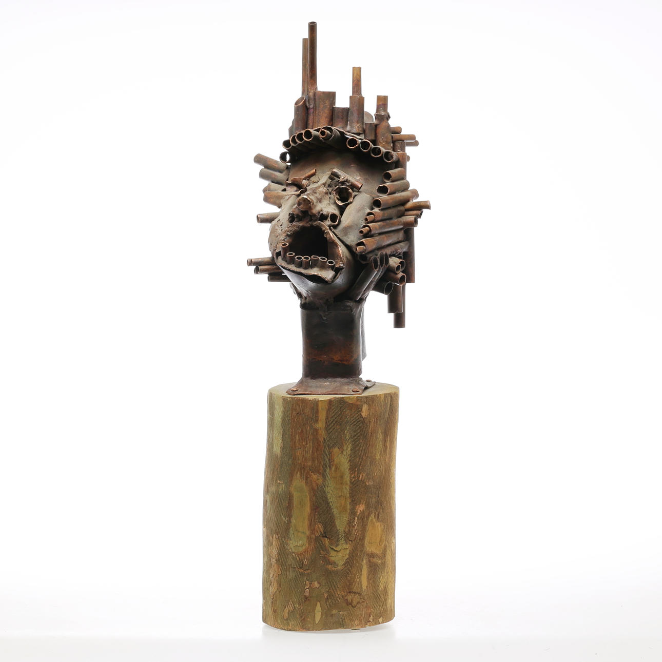 SKULPTUR, koppar på träsockel, "Heroisk", troligen Almar Arwidsson.