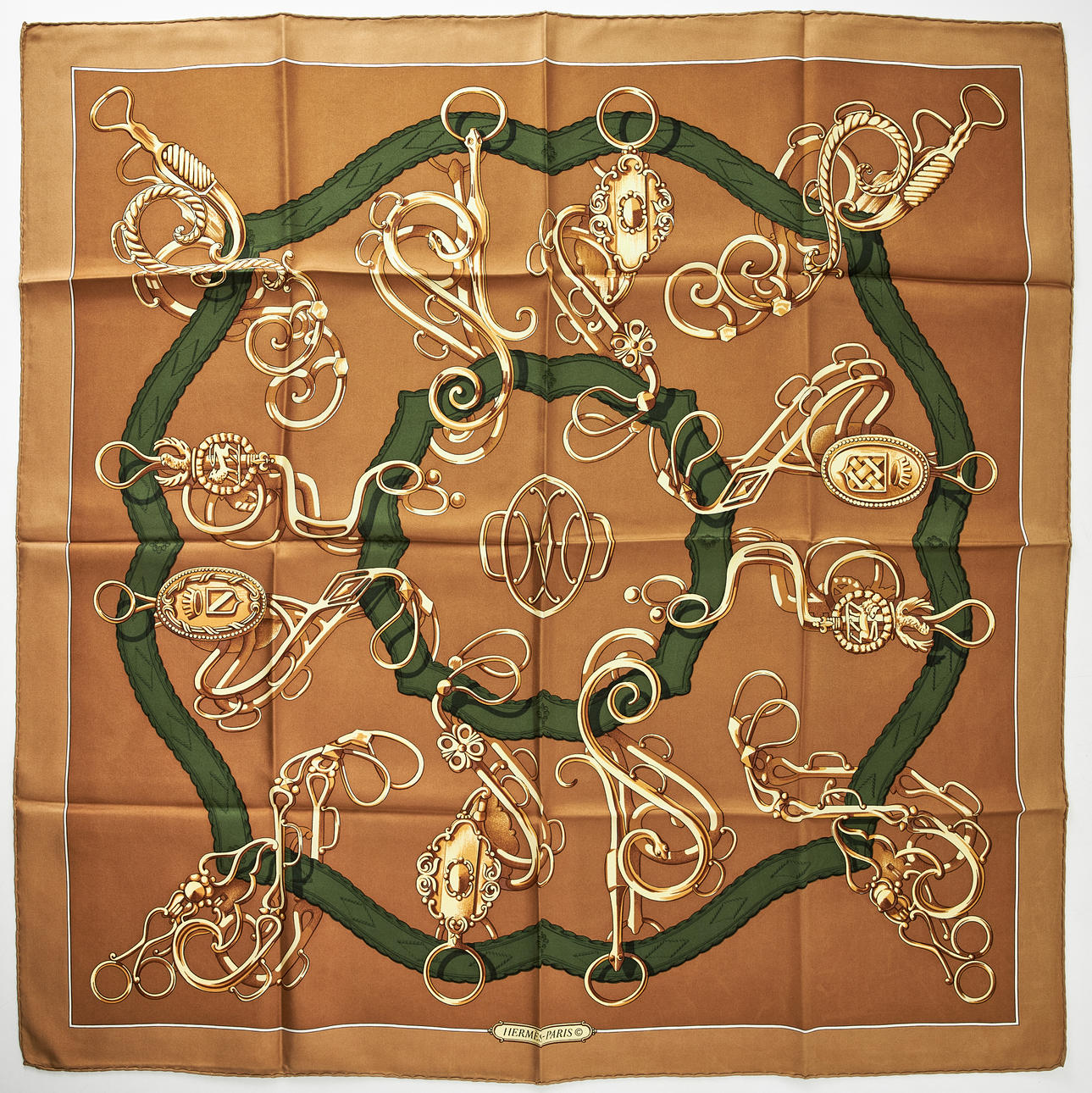 HERMÈS, "Profile Sellier", scarf.
