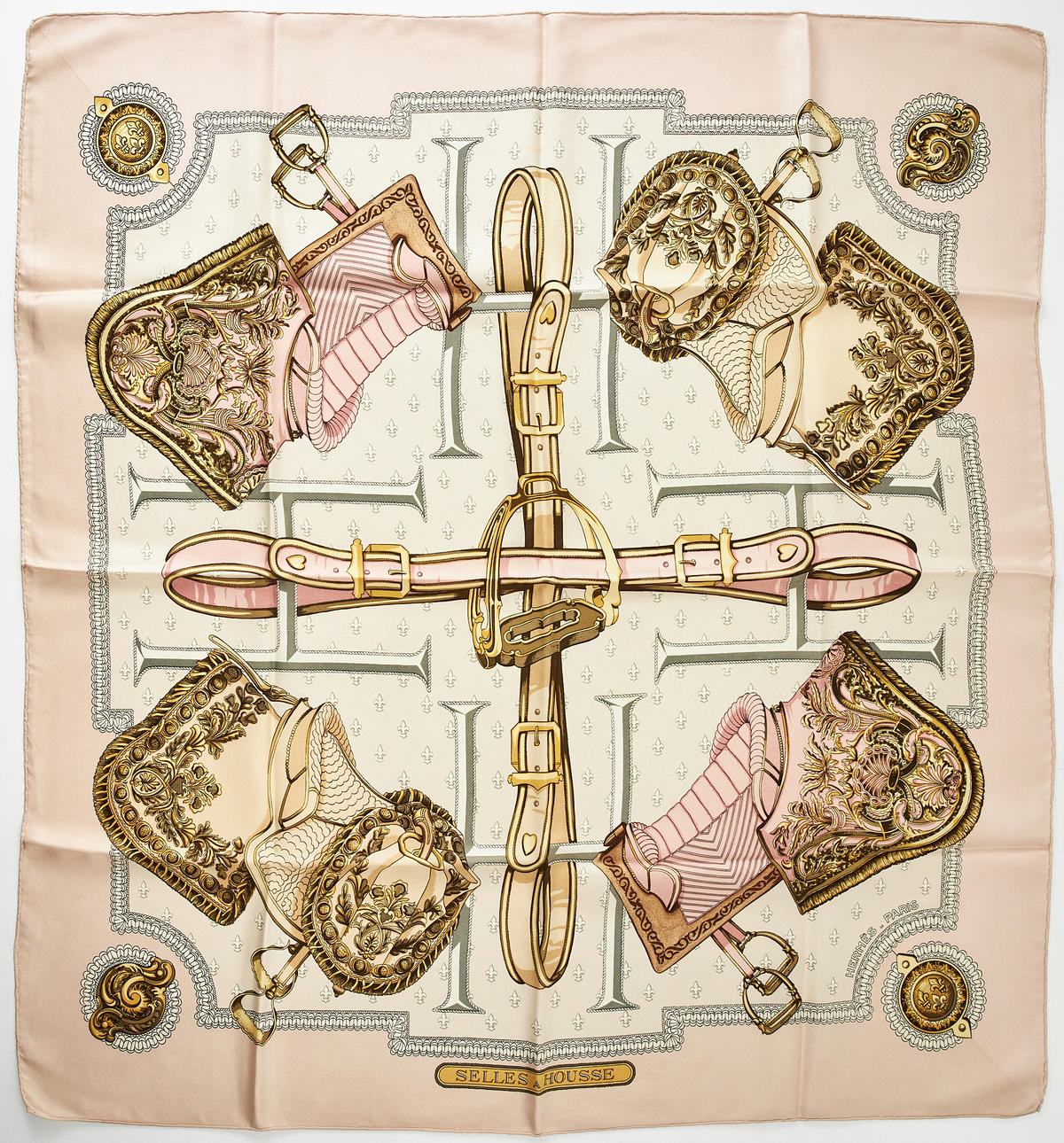 HERMÈS, "Selles a Housse", scarf.