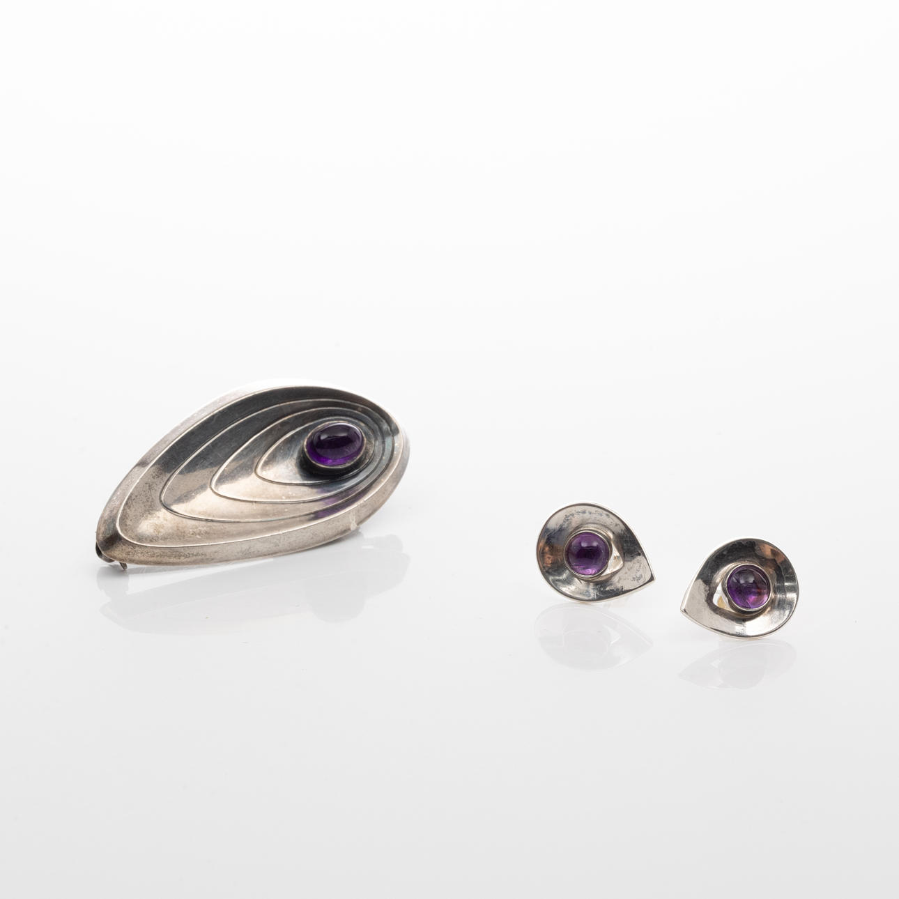 BROSCH & ÖRHÄNGEN, Silver, Ametister.