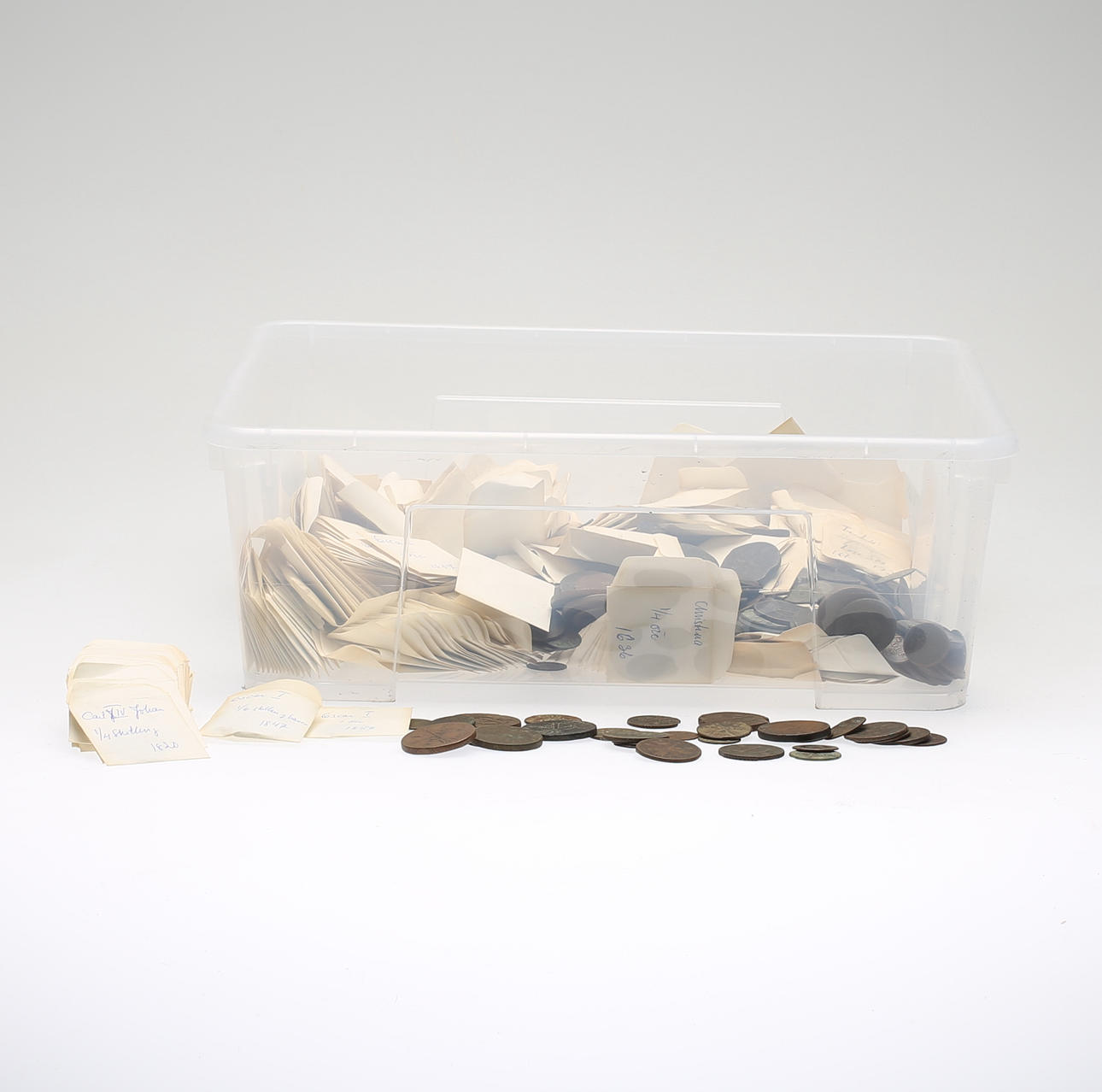 SAMLING MYNT, bl a koppar, 1600-1800-tal.