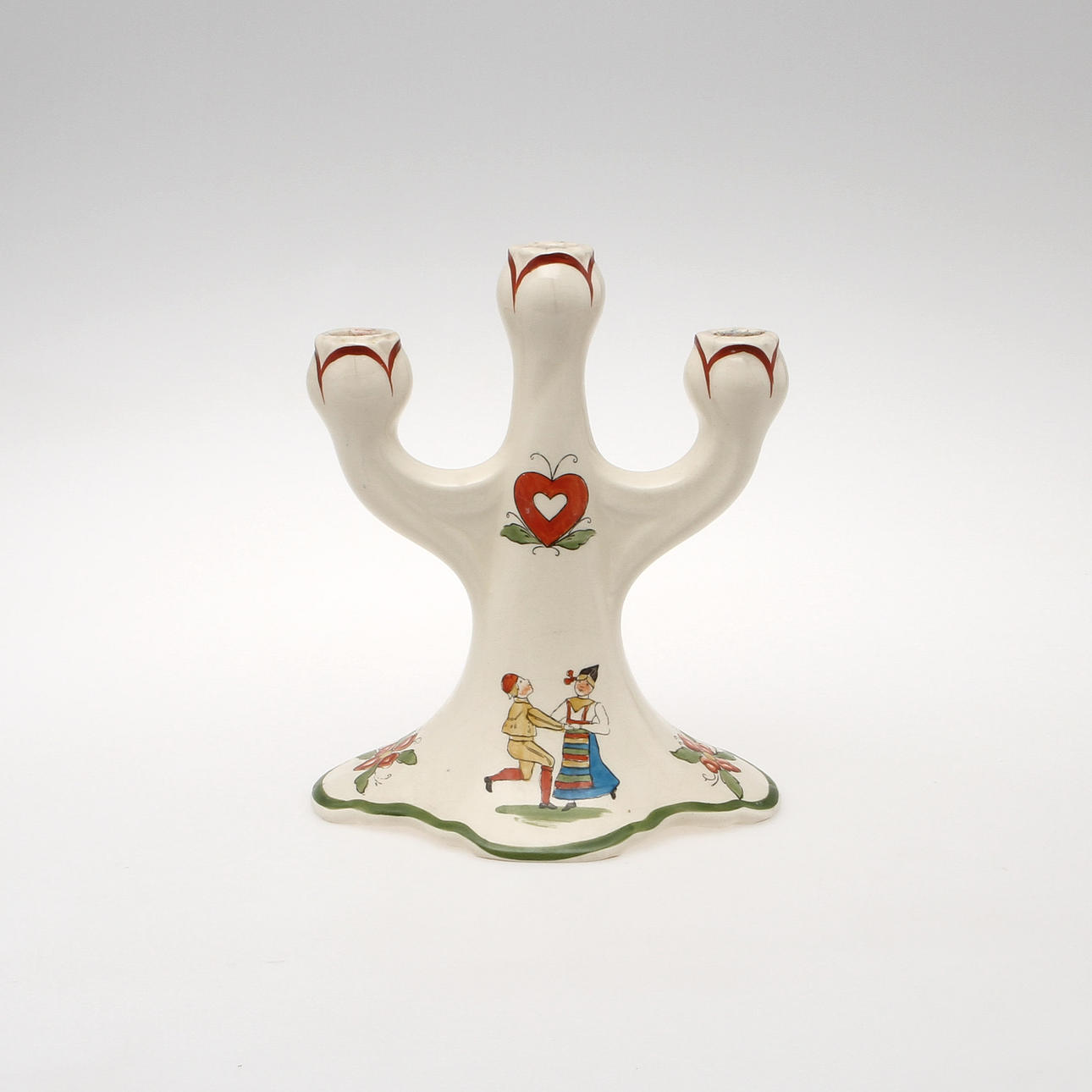 KANDELABER, flintgods, "Daldansen", Rörstrand, 1900-tal.