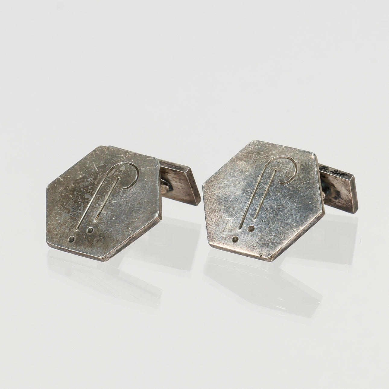 WIWEN NILSSON. Cufflinks, silver, Lund 1946.