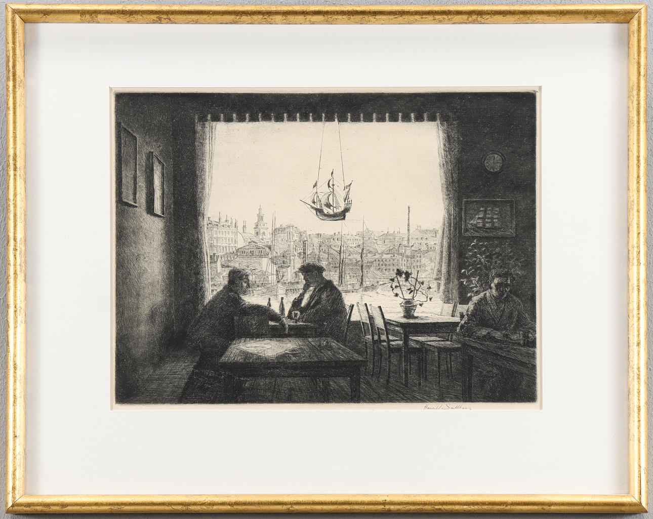 HARALD SALLBERG. Etsning,signerad.