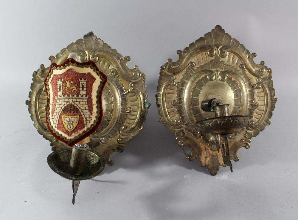 VÄGGBLAKER, 1 PAR, barock, metall, Österrike 1700-tal.