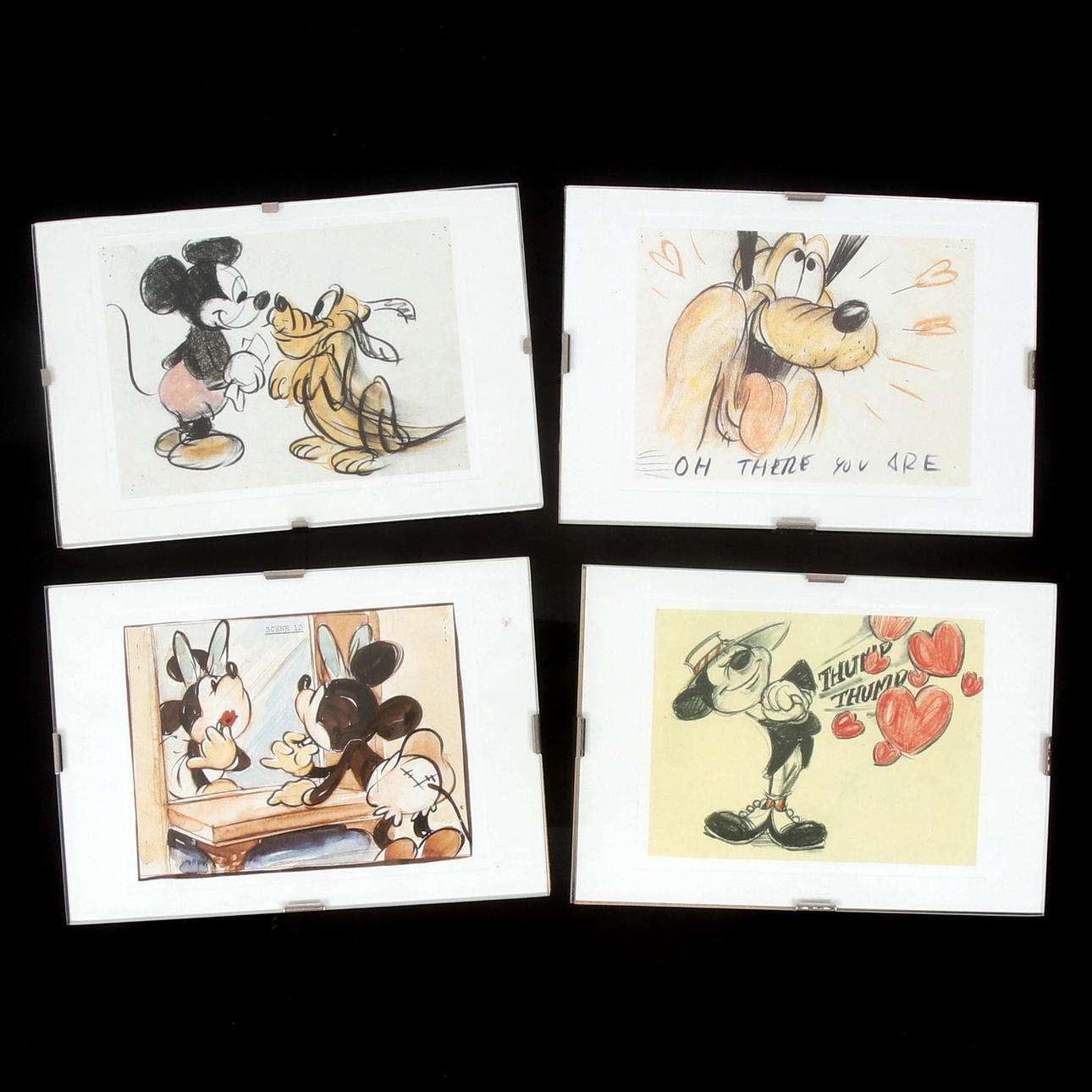 DISNEY, 4 st, tryck, Musse Pigg, Pluto och Mimmi.