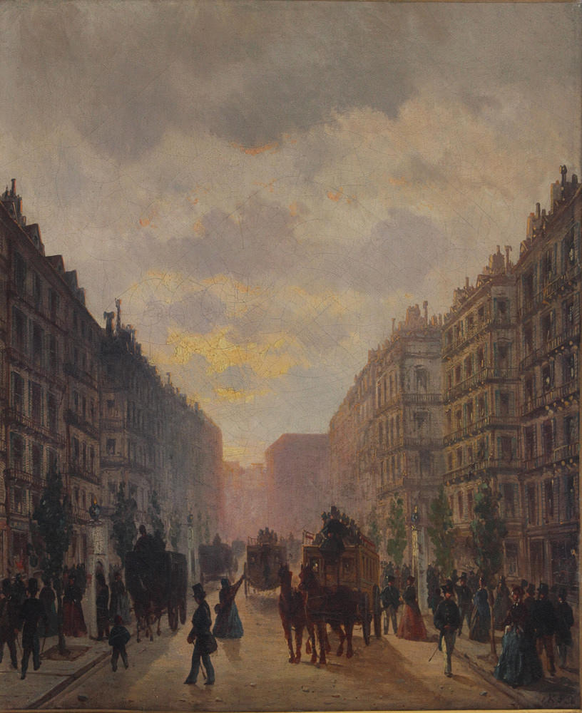 GUISEPPE CANELLA. HANS KRETS. målningar, gatubild.