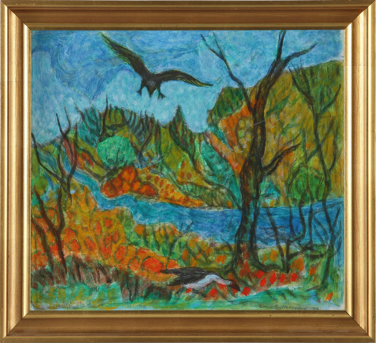 ERIK GYLLENSVÄRD. olja på pannå, sign.