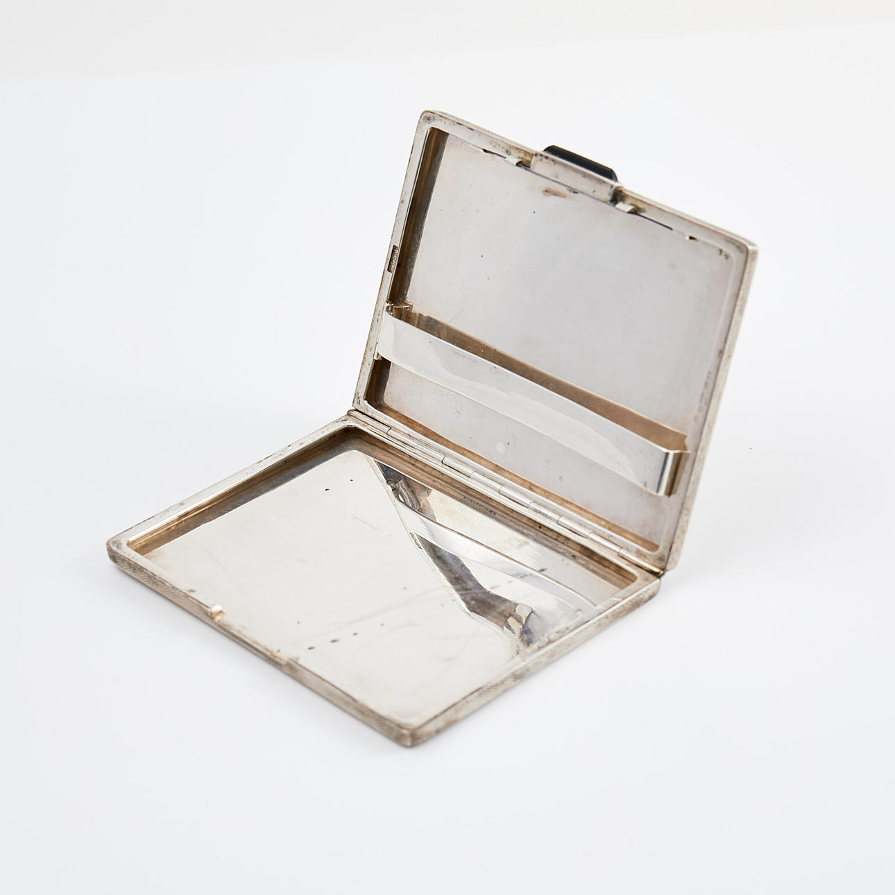 CIGARETTE CASE, silver, ribbed decoration, Finland 1943.