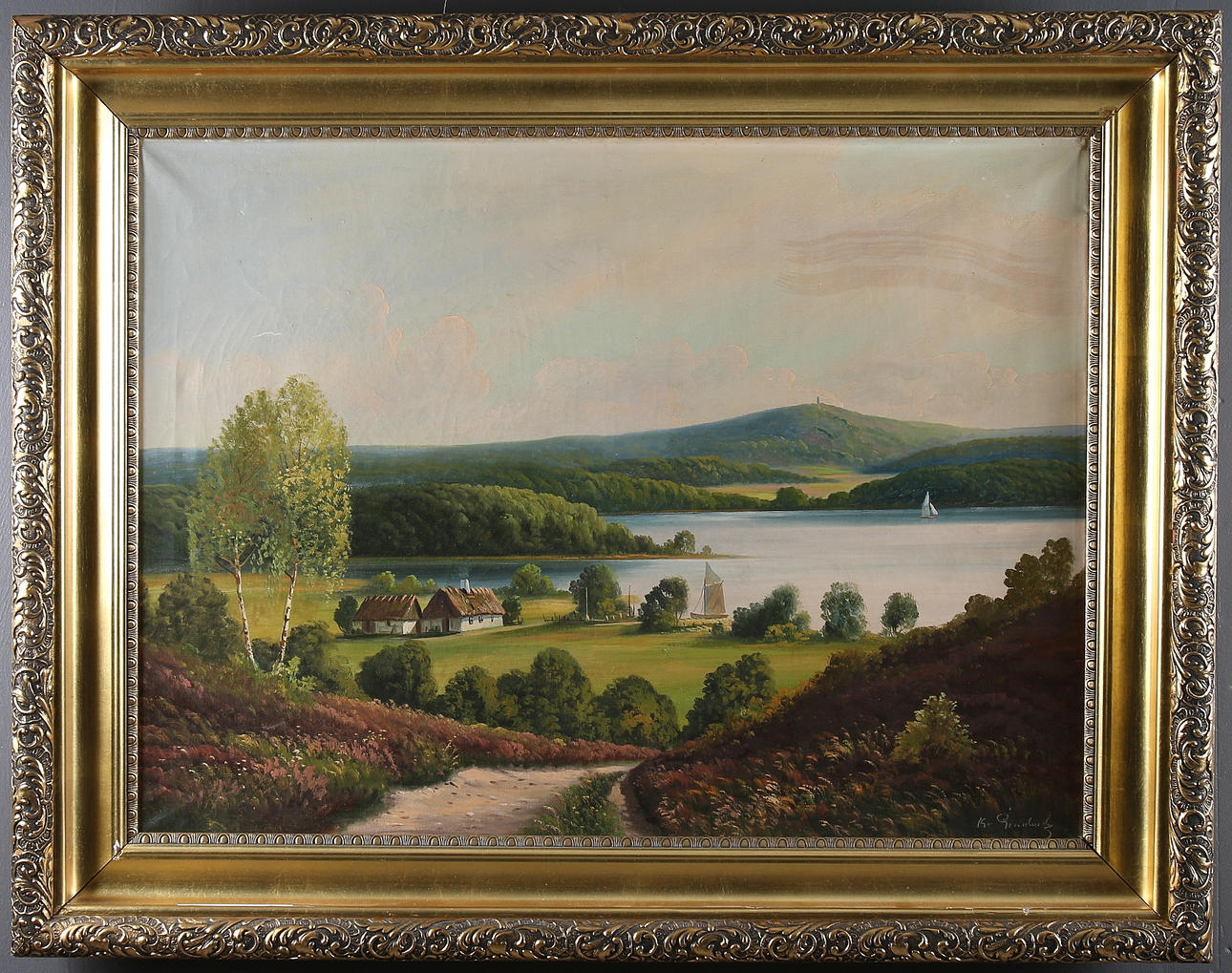 OIDENIFIERAD KONSTNÄR. Landskapsvy, olja på duk, signera.