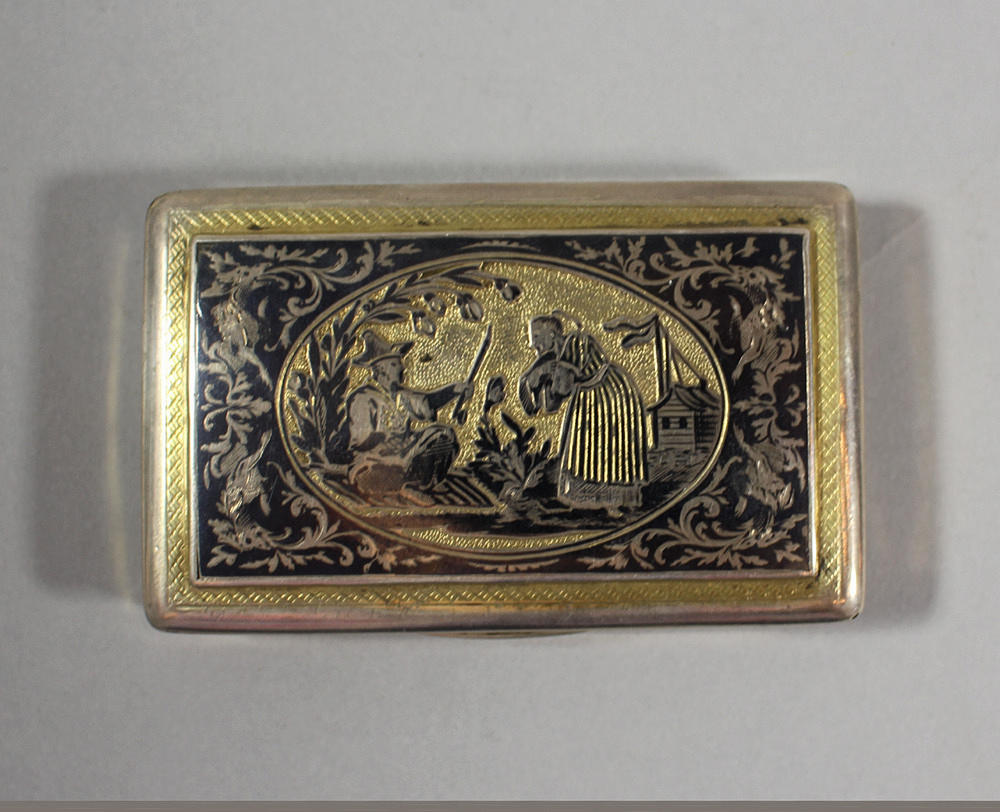 STEFAN STARKLOFF. snusdosa, silver, Wien, 1800-tal århundrade.