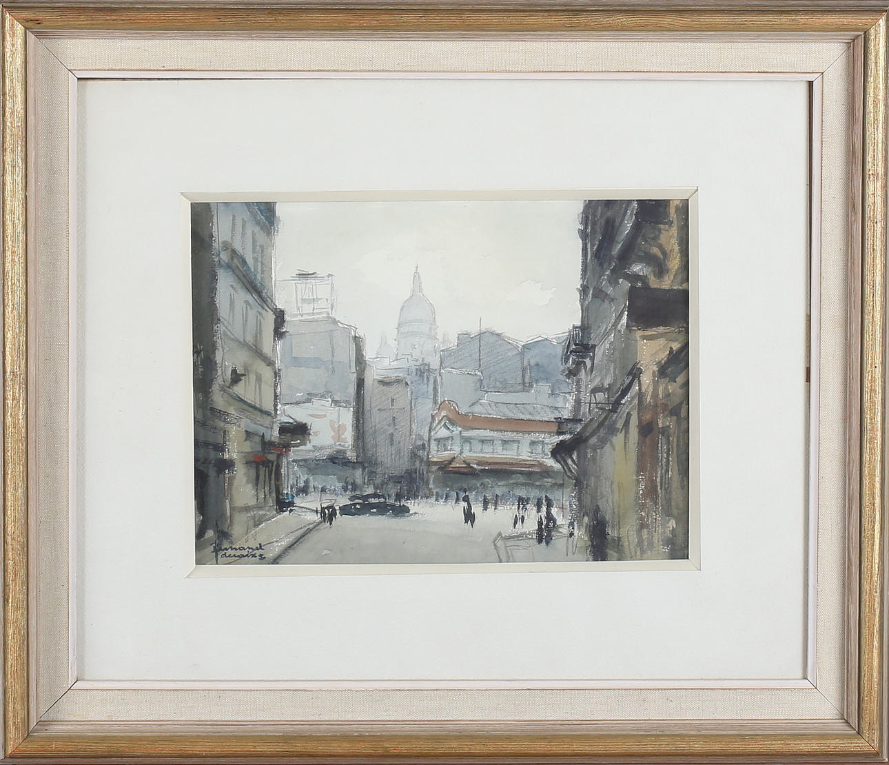 FERNAND DECAIX. (1901-1974), Stadsmotiv, akvarell, signerad.