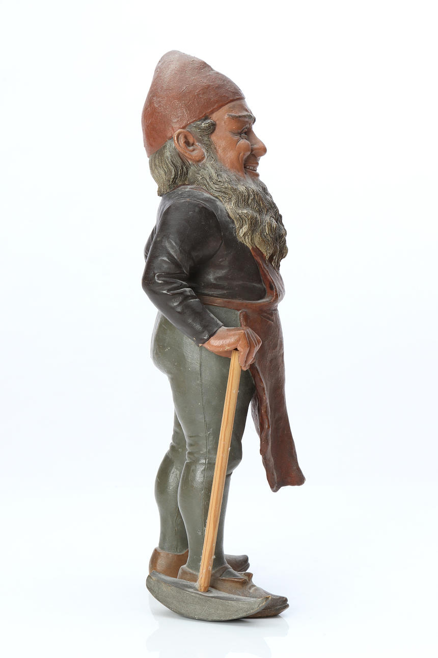 GNOME. Painted ceramic. Likely Germany, 19th/20th century. Marked