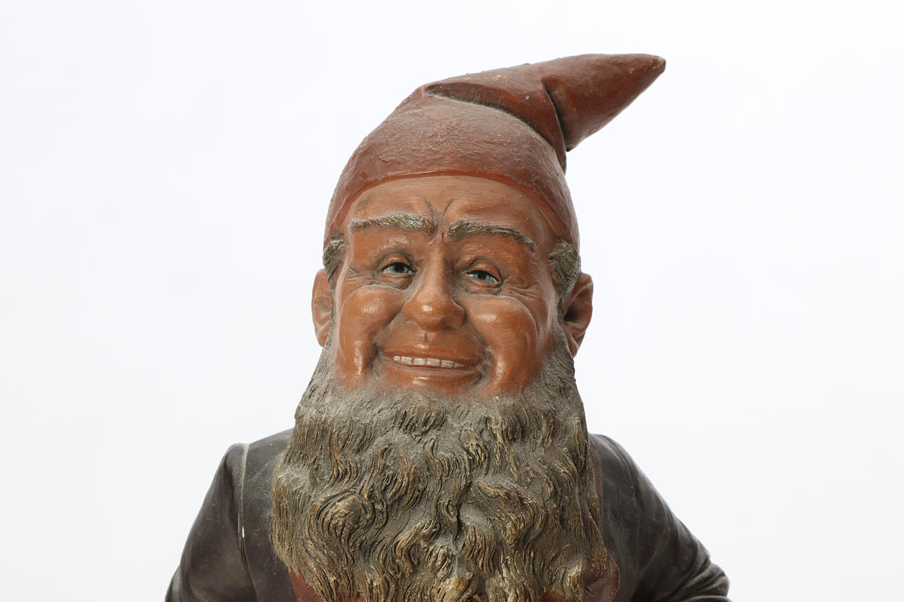 GNOME. Painted ceramic. Likely Germany, 19th/20th century. Marked