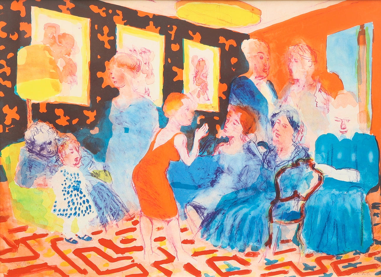 PETER DAHL. Figurscen, lithograph, signed and numbered 255/290.