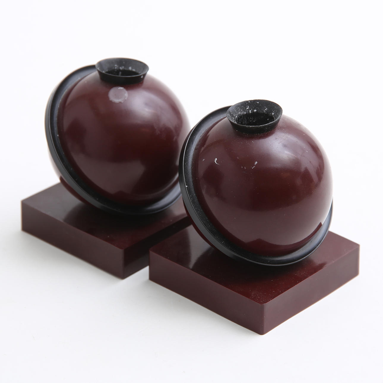 CANDLESTICKS, a pair, bakelite, Art Deco, Saturn model, 1930s.