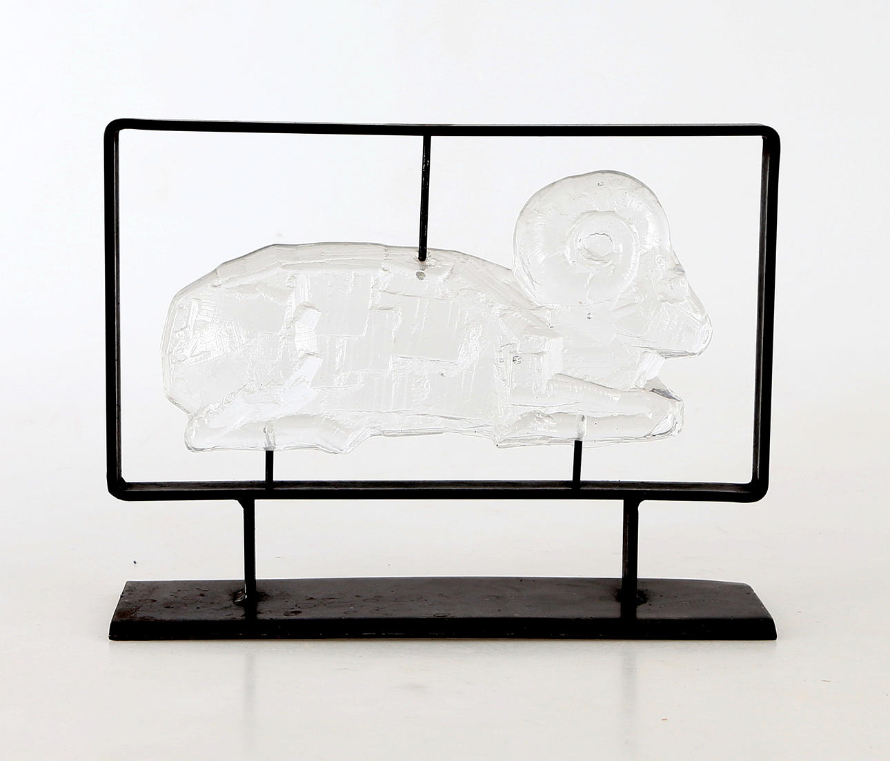 SKULPTUR, glas och metall, Stenbock, Erik Höglund, 1900-tal.