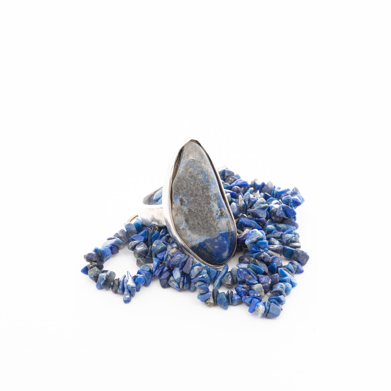 RING & COLLIER, Silver, Lapiz Lazuli.