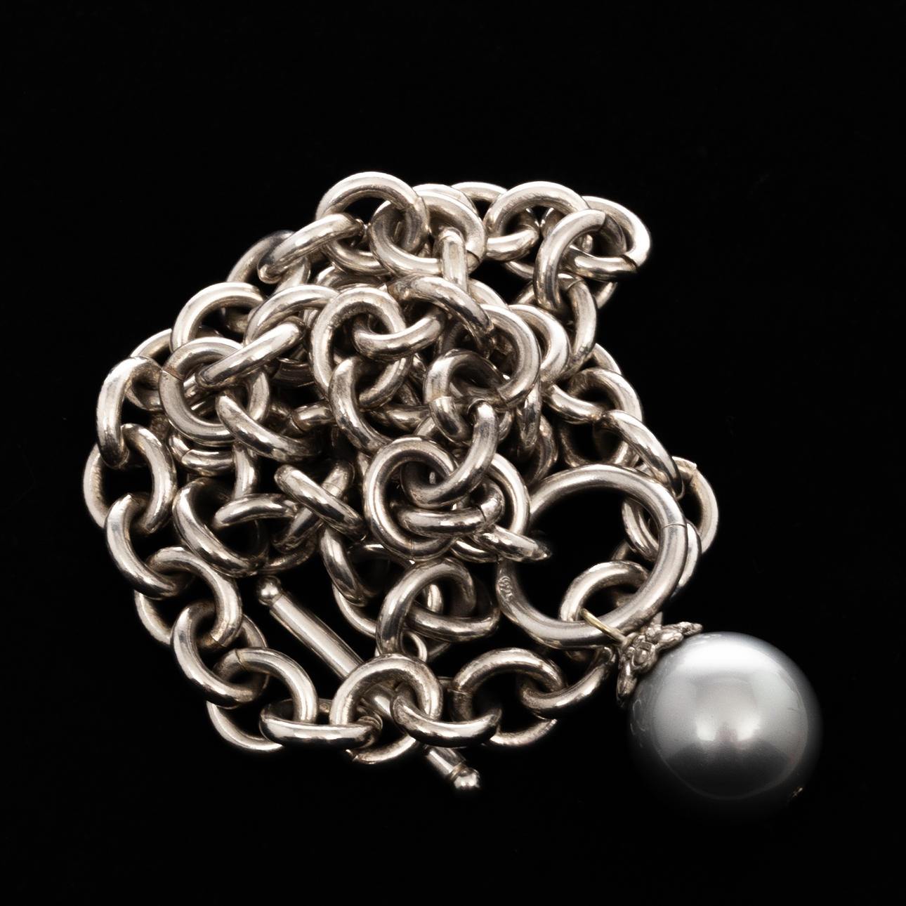 COLLIER, Sterlingsilver, Syntetisk Pärla.