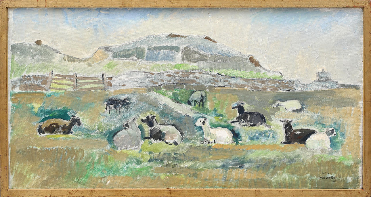 JOHN HAAVS JOHNSON. Motiv från Sundre, Gotland, olja på duk, signerad och daterad -62.