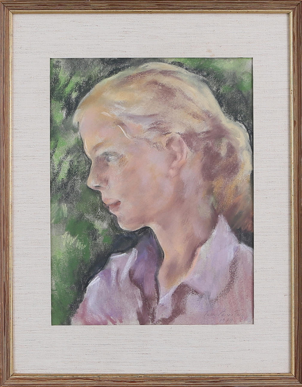 LOTTE LASERSTEIN. Kvinnoporträtt, pastell, signerad och daterad 1979.