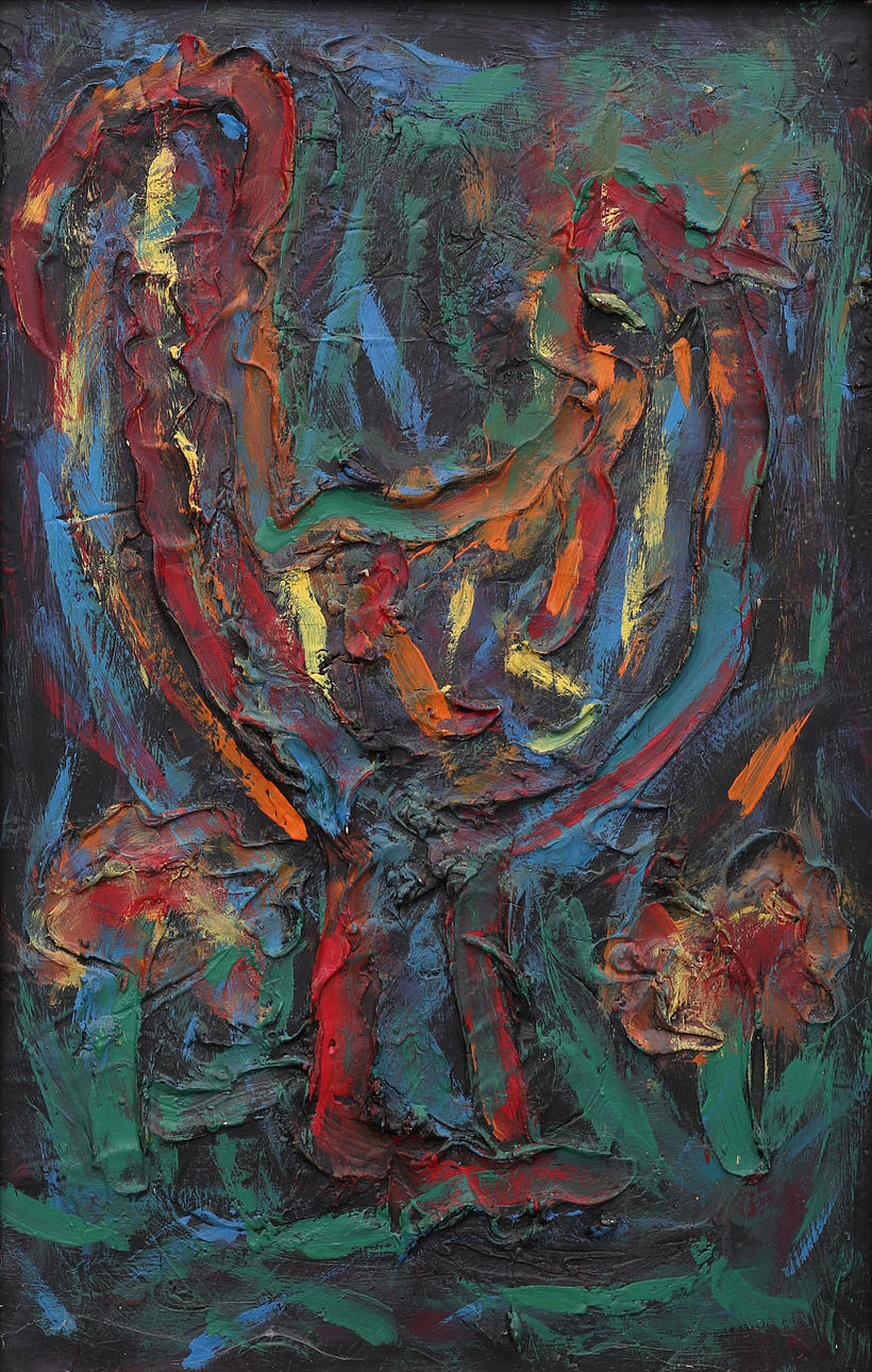 OKÄND KONSTNÄR. Rooster. Oil on panel, unsigned.