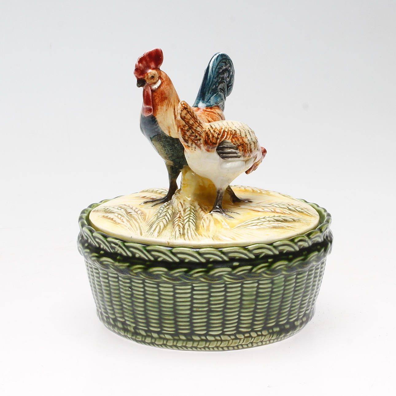 ÄGGSKÅL med LOCK, flintgods, 1900-tal.