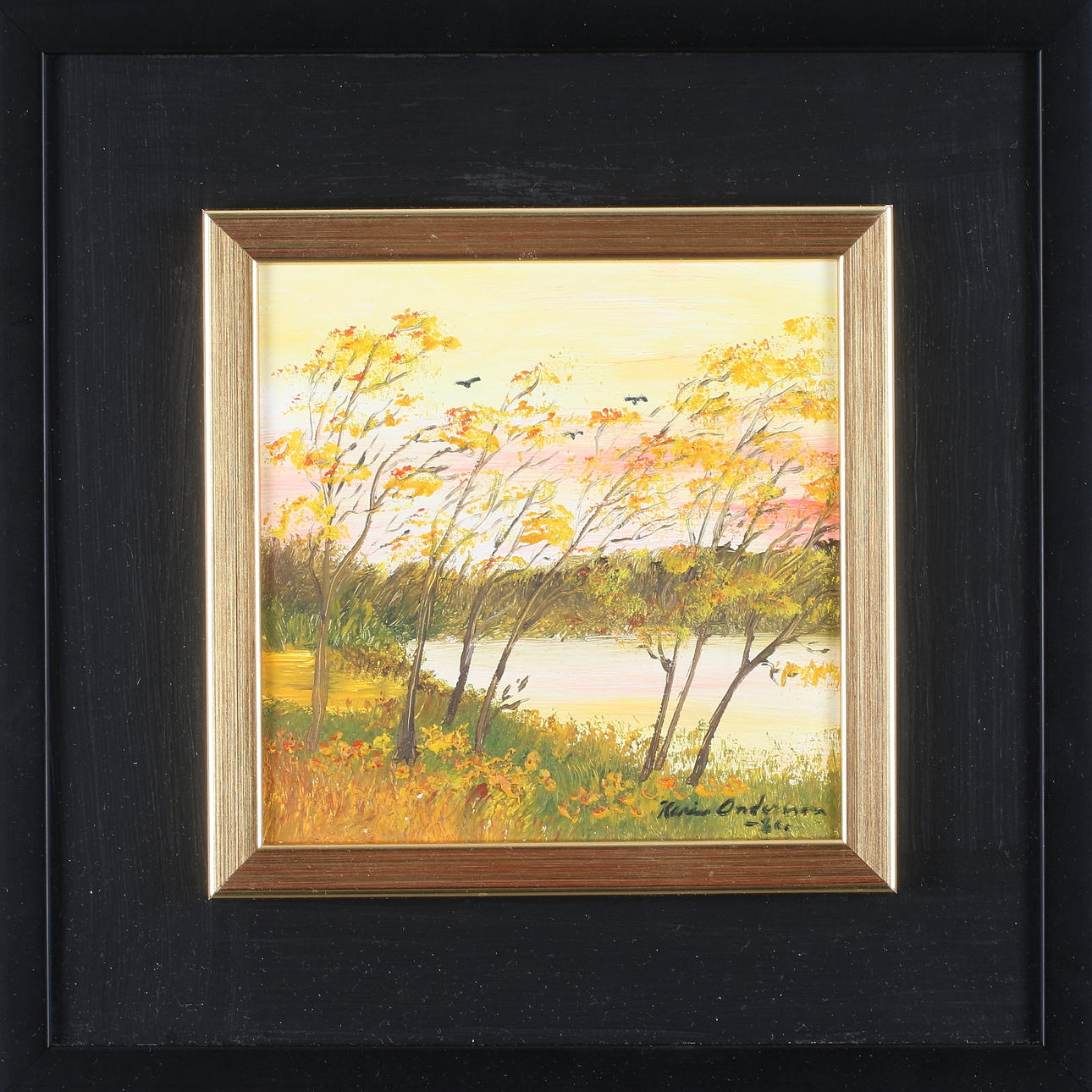 KARIN ANDERSSON. Höstträd, olja på pannå, signerad och daterad -86.