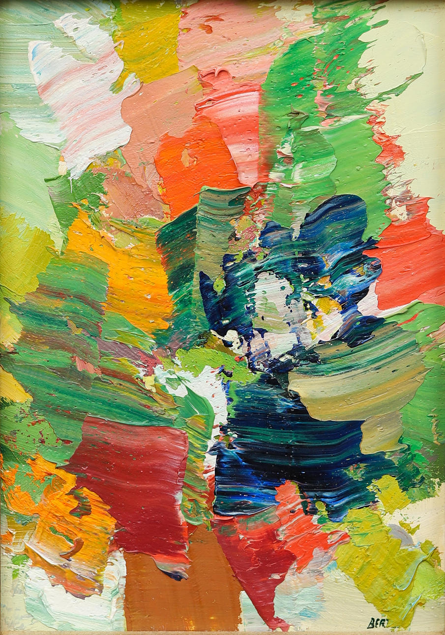 LARS BERTLE. "Flowers", oil on panel, signed.