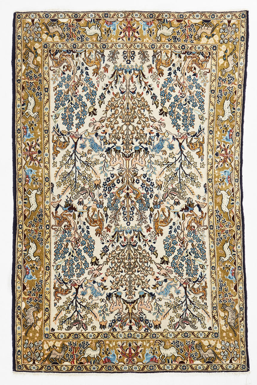 ORIENTTEPPICH, Ghom, semi-antik/alt 206x133 cm.