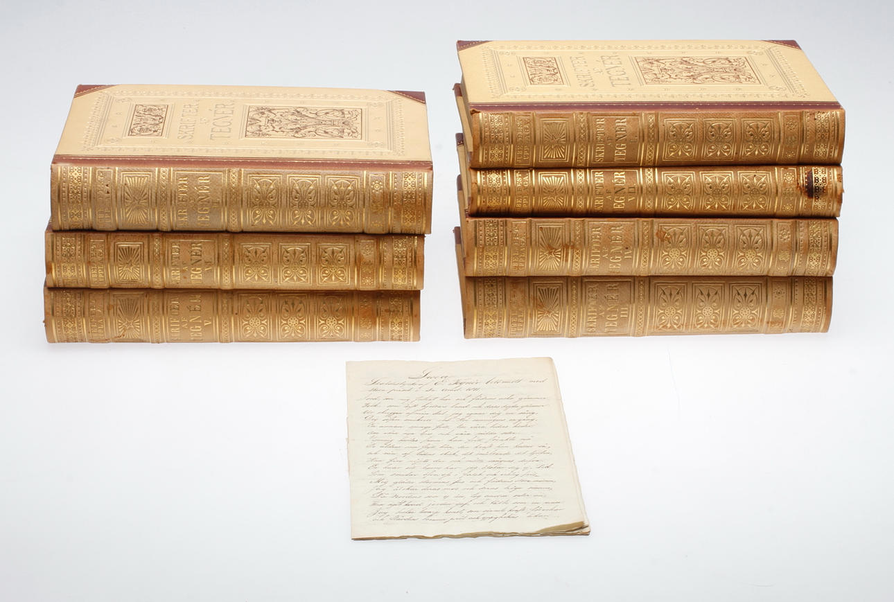 BOKVERK, 7 volymer, "Skrifter af Tegnér", Esaias Tegnér, Stockholm 1882-1885.