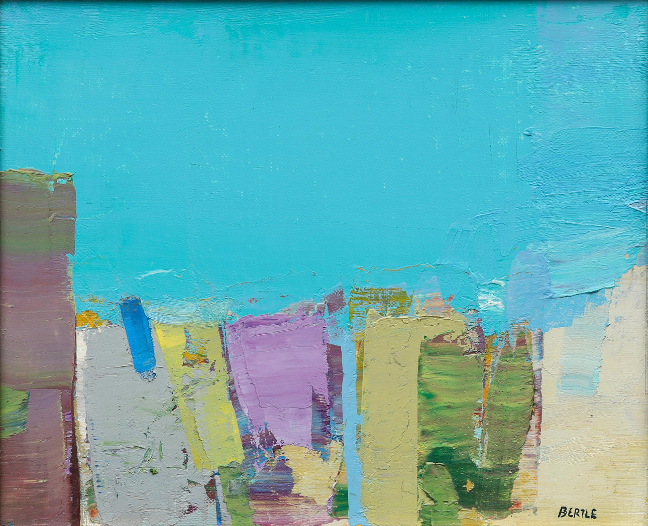 LARS BERTLE. "Landskap, Rhodos", oil on panel, signed and dated -93.