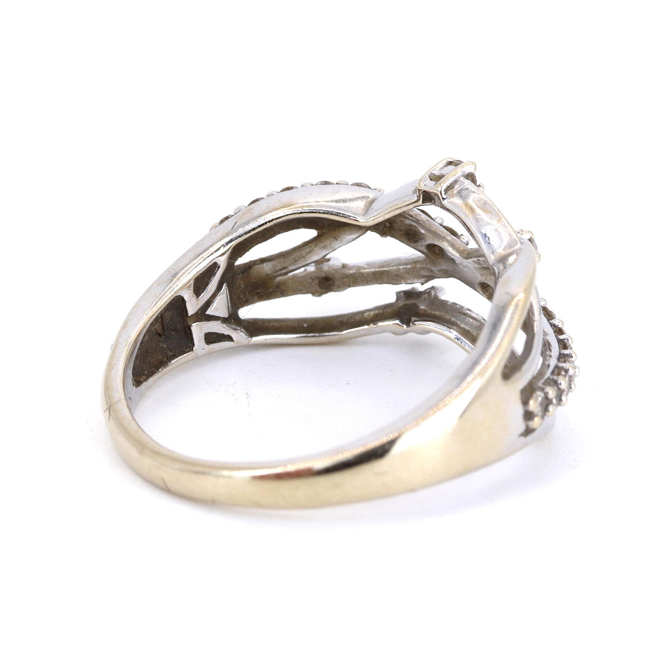 14CT WHITE GOLD DIAMOND CROSSOVER RING. Jewellery & Gemstones - Rings ...