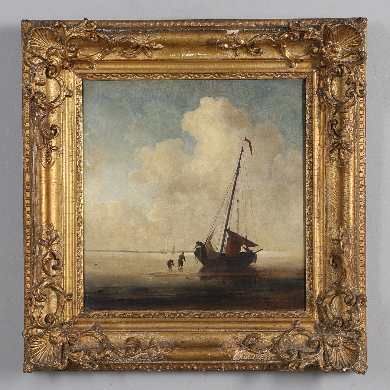 CIRCLE OF CHARLES BROOKING (1723-1759). FISHERMEN AND BOATS.