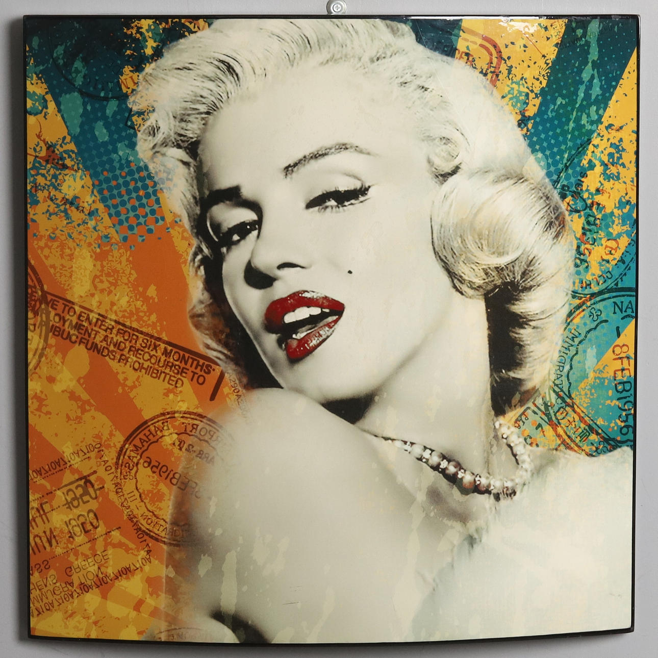 KONVEX VÄGGTAVLA, trä/plast, Marilyn Monroe.