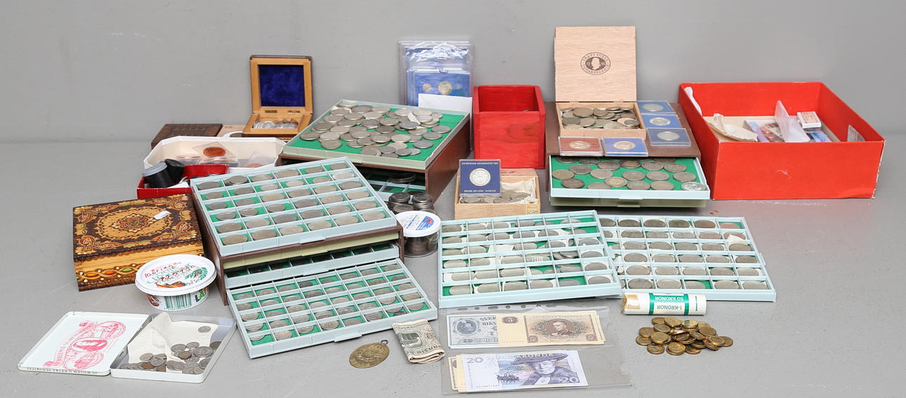 MYNT, mestadels Sverige bland annat silver och nominellt värde.