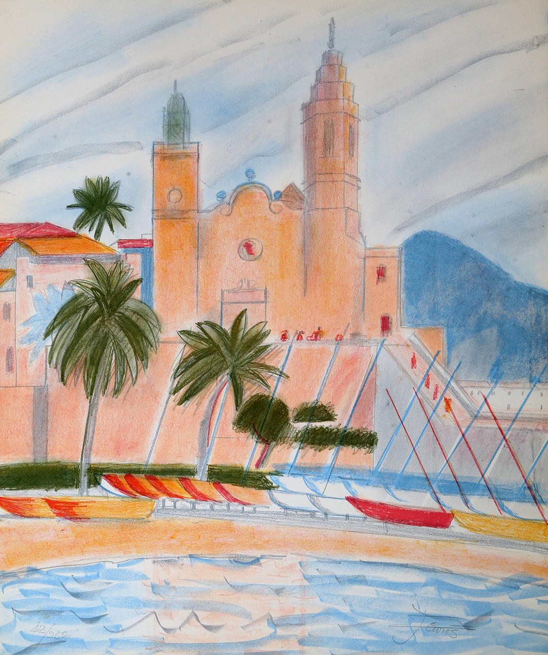 JORDI CURÓS. Vy över Sitges.