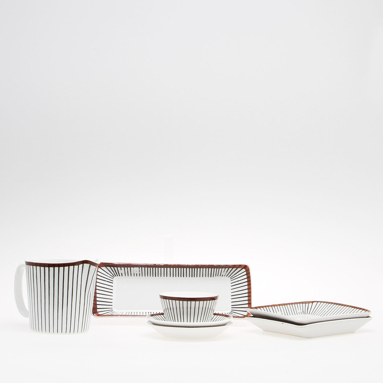 SERVISDELAR, 6 st, "Spisa Ribb", Stig Lindberg för Gustavsberg.