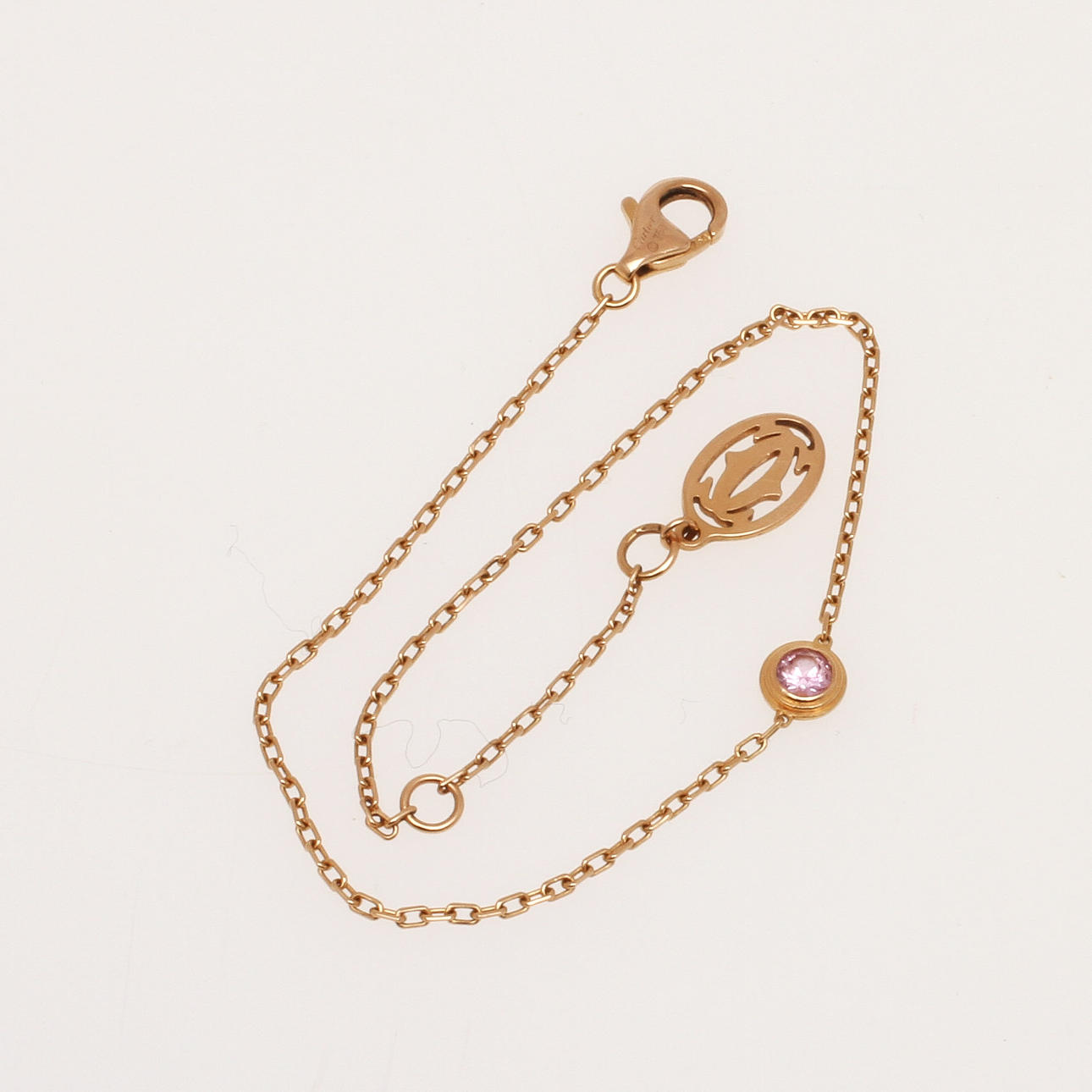 ARMLÄNK, "Saphirs Légers de Cartier bracelet", 18K roséguld med rosa safir, Cartier. Vikt 2,0 g.