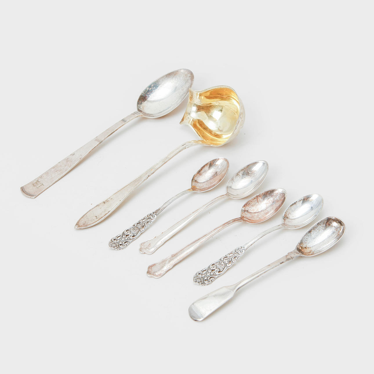 SILVERBESTICK, 7 stycken, silver, vikt 140 gram.