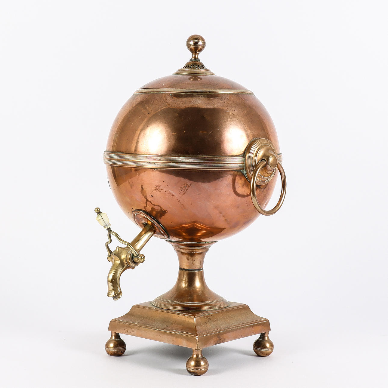 SAMOVAR koppar och mässing, 1800-tal.