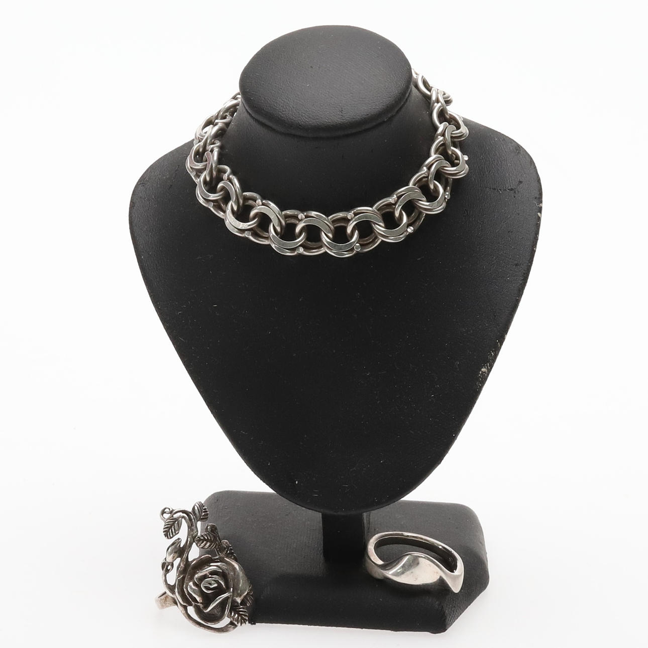 SILVER, armband, ringar, 42 g.