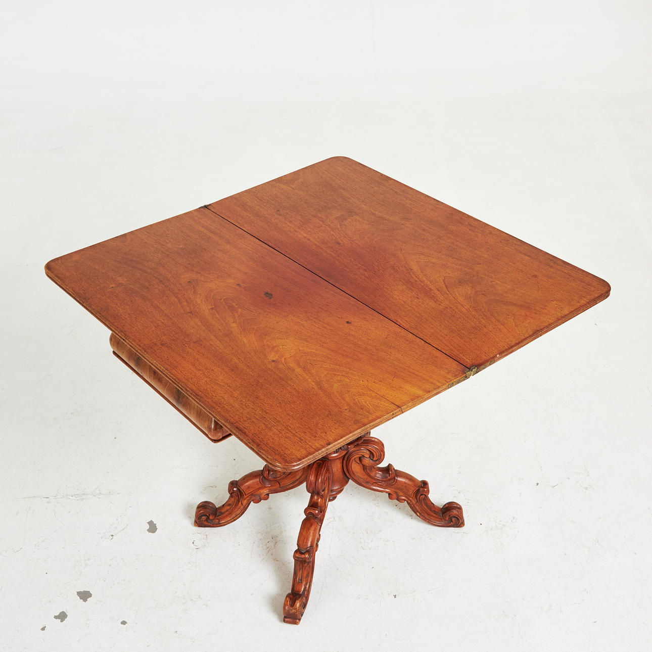 GAMES TABLE. Neo-Renaissance, walnut veneered, backgammon with pieces ...