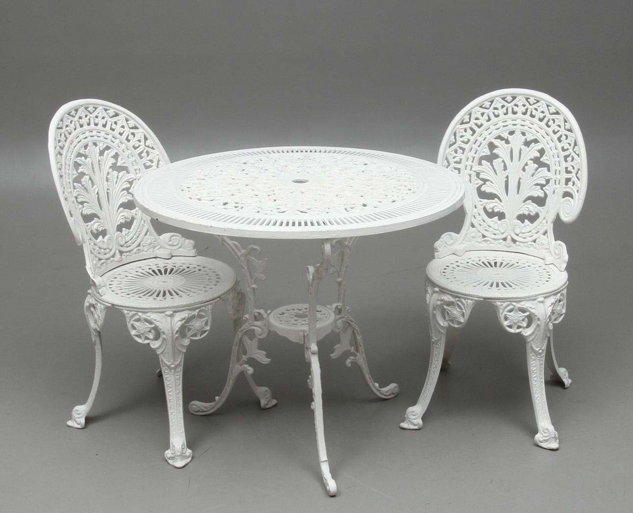 TRÄDGÅRDSGRUPP, 3 delar, aluminium, 1900/2000-tal.