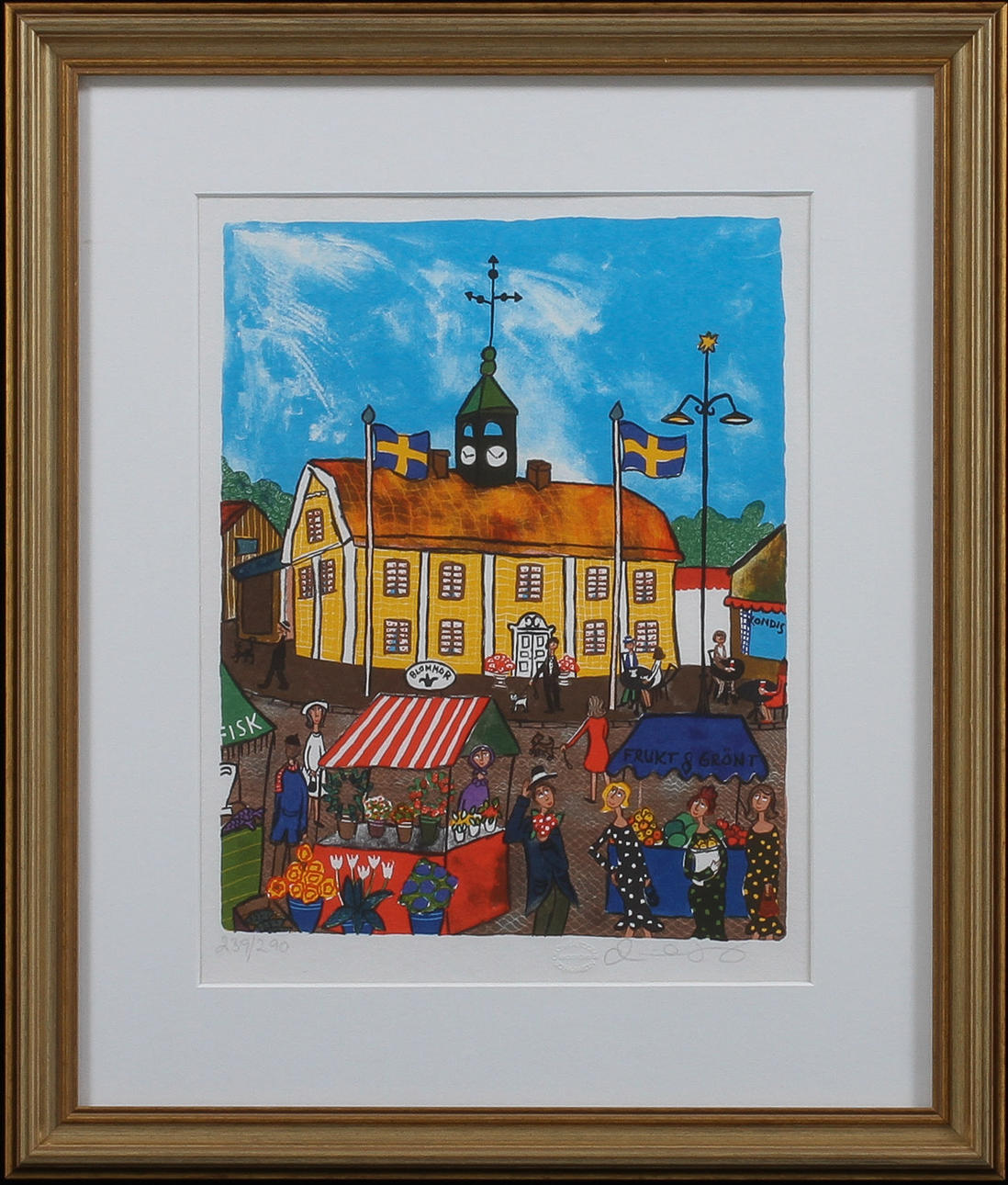 MARIKA LANG. Färglitografi, signerad samt numrerad.