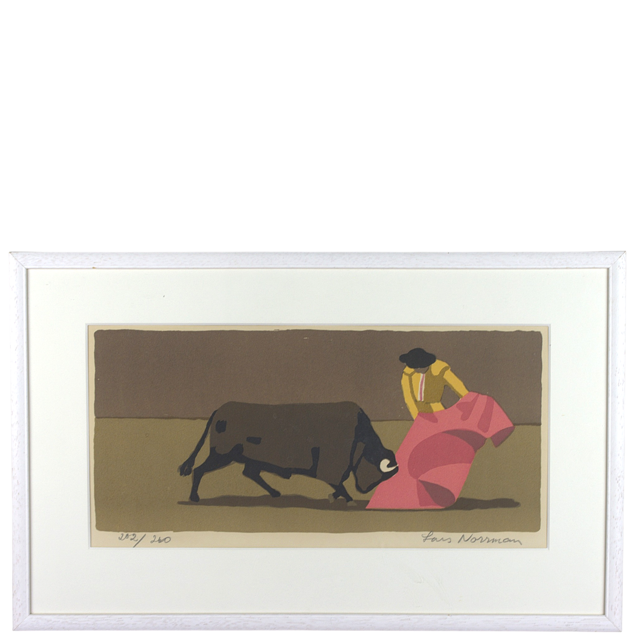LARS NORRMAN. Lithograph, 202/260, Bullfighter, signed.