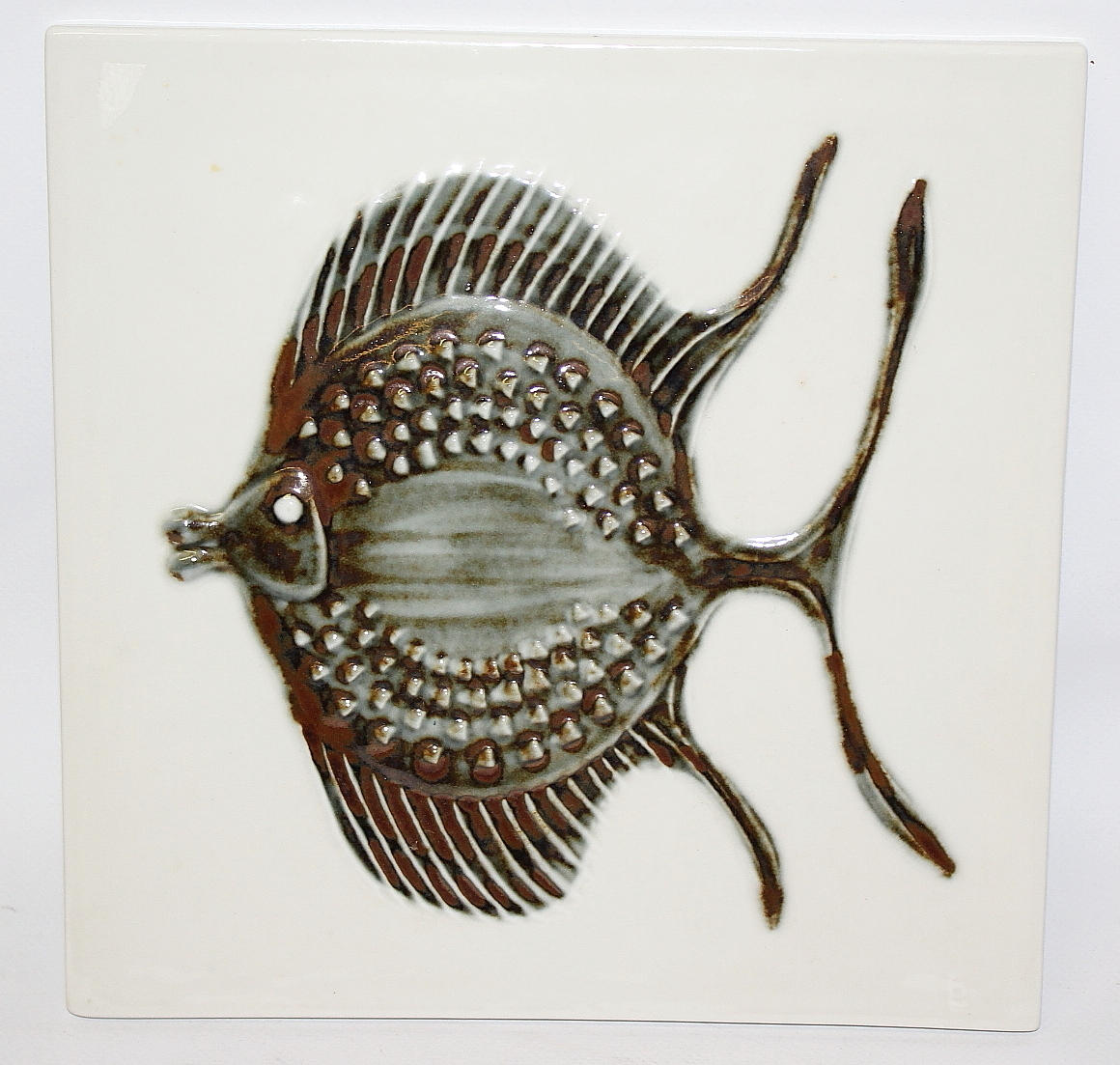 BERTIL LUNDGREN. Väggplatta, fisk, keramik, Rörstrand.