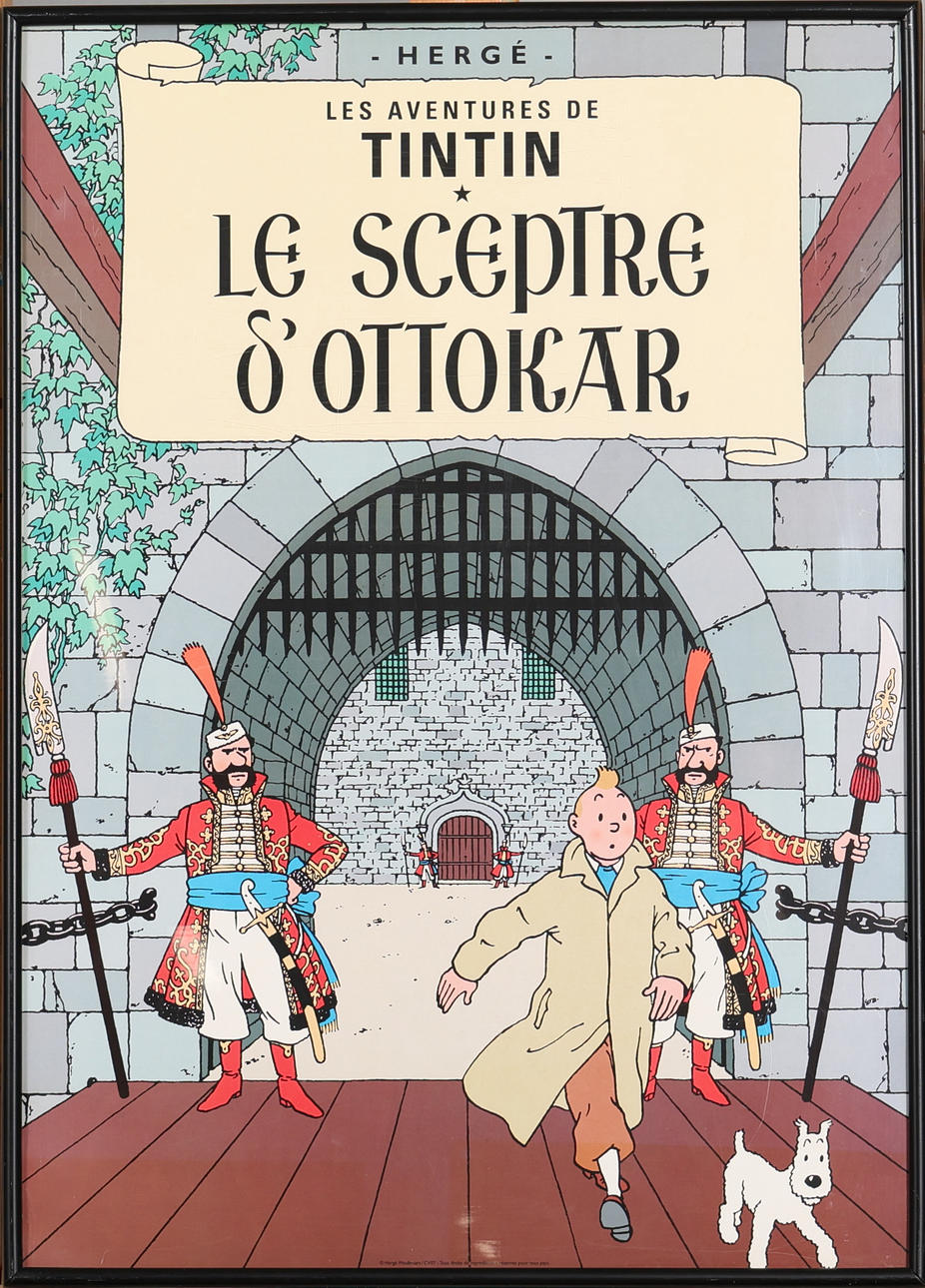 TINTIN, affisch, Offsettryck.